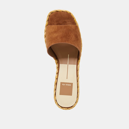 Dixi Wide Brown Suede Sandals | Dolce Vita