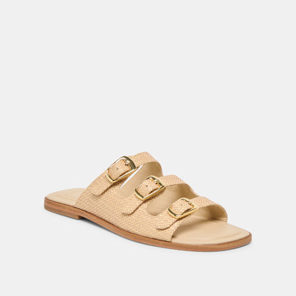 FIN Sand Raffia Open-Toe Slide Sandals | Dolce Vita