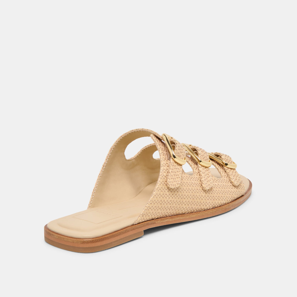 FIN Sand Raffia Open-Toe Slide Sandals | Dolce Vita