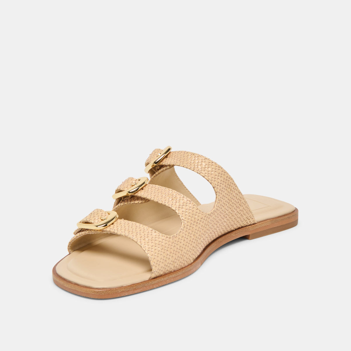FIN Sand Raffia Open-Toe Slide Sandals | Dolce Vita