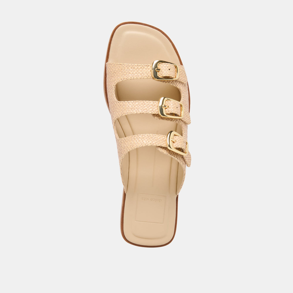 FIN Sand Raffia Open-Toe Slide Sandals | Dolce Vita