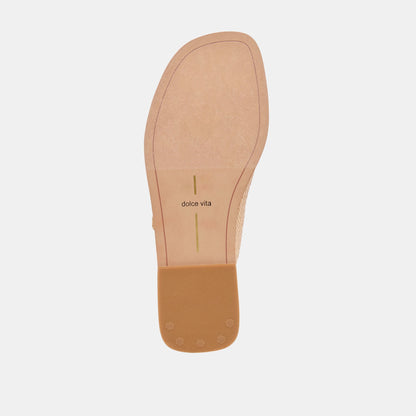FIN Sand Raffia Open-Toe Slide Sandals | Dolce Vita