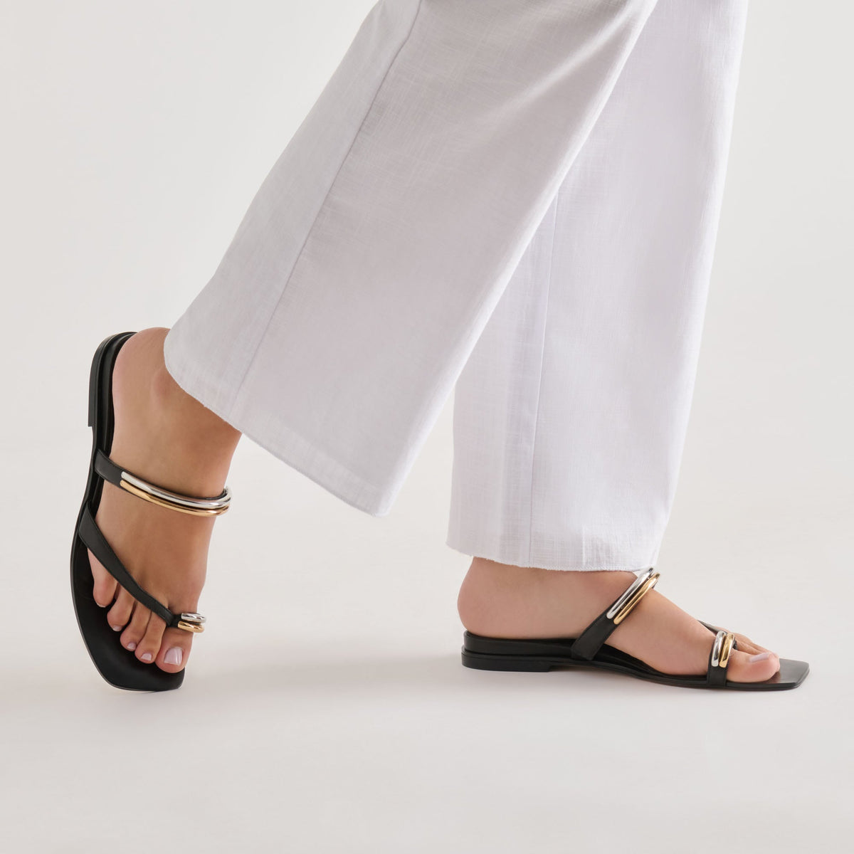 Tarina Black Leather Sandals | Dolce Vita