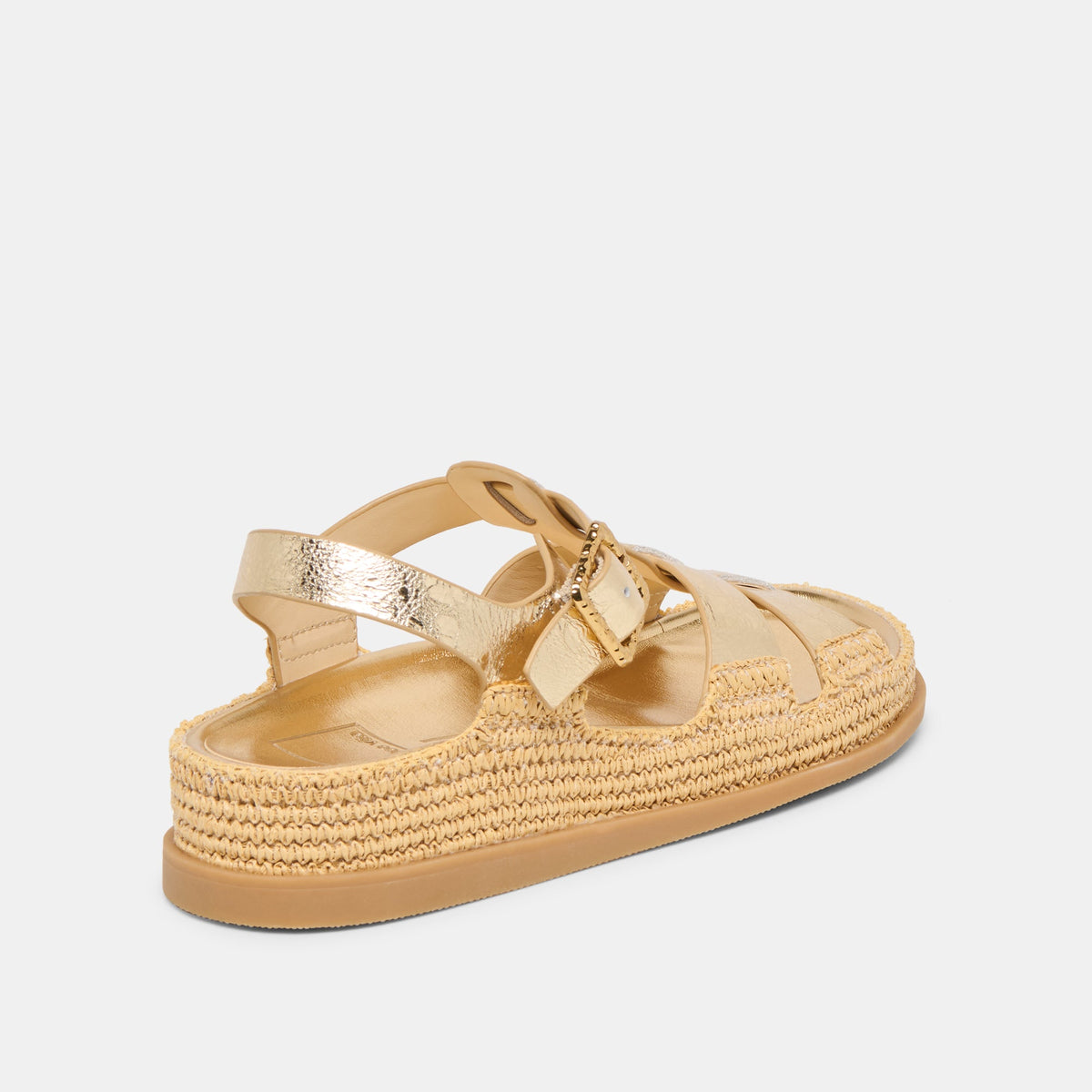 Shenna Gold Distressed Leather Sandals | Dolce Vita