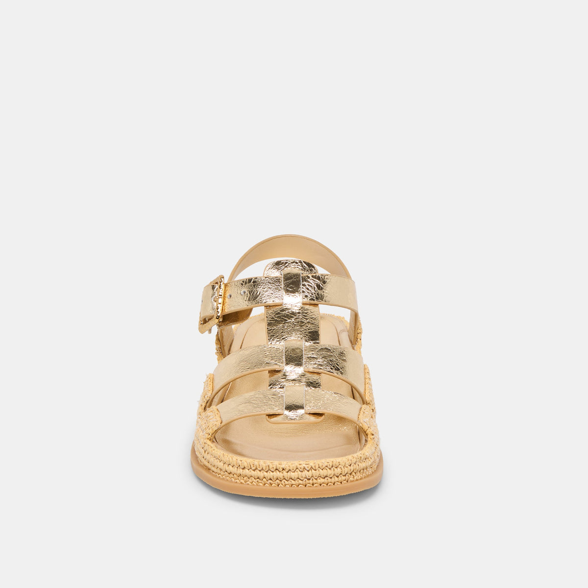 Shenna Gold Distressed Leather Sandals | Dolce Vita