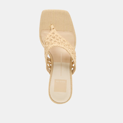 Barlo Lt Natural Woven Raffia Heels | Dolce Vita