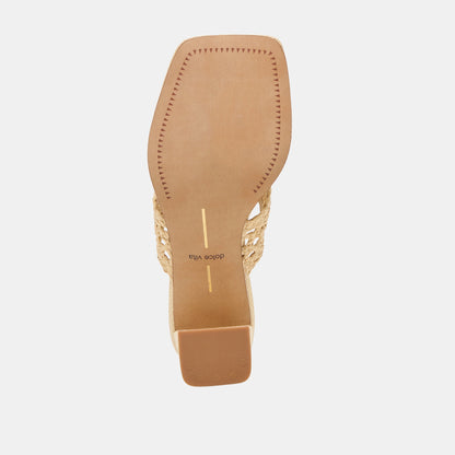 Barlo Lt Natural Woven Raffia Heels | Dolce Vita