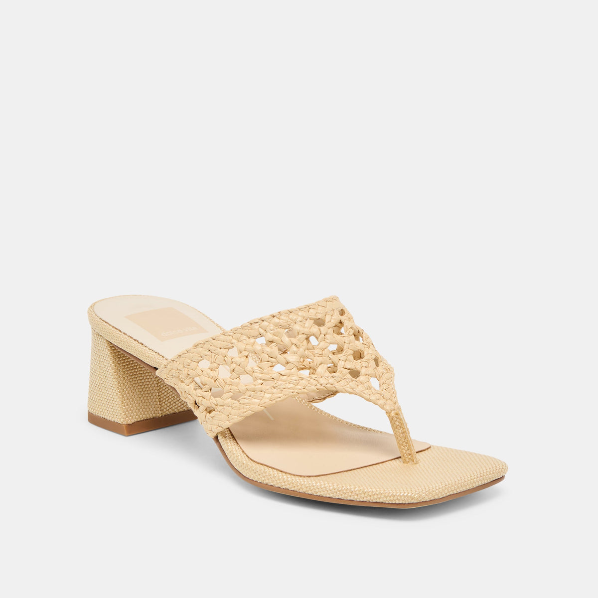 Barlo Lt Natural Woven Raffia Heels | Dolce Vita
