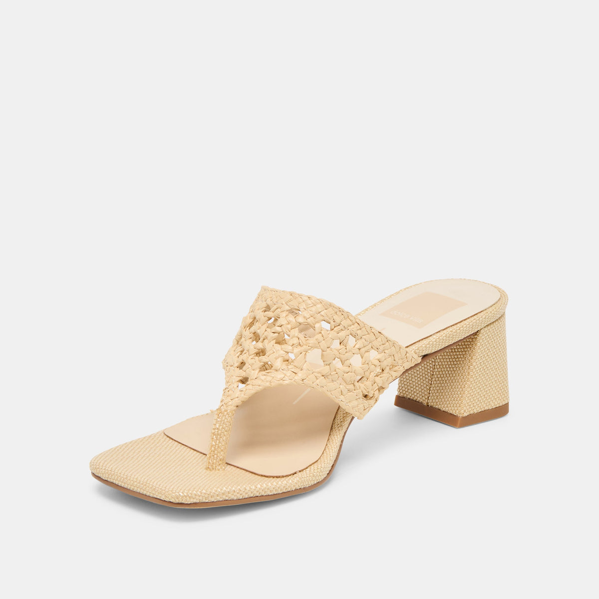 Barlo Lt Natural Woven Raffia Heels | Dolce Vita