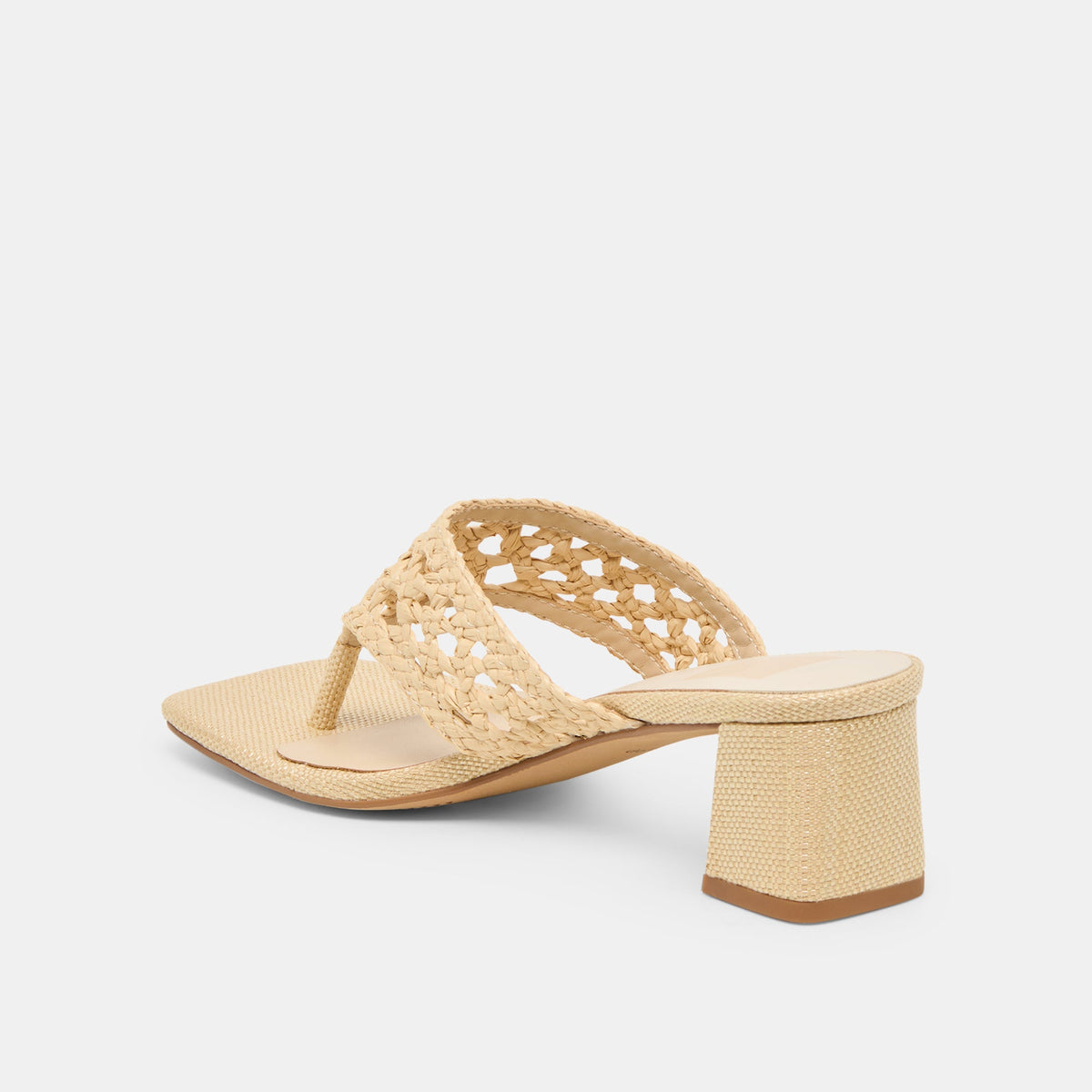Barlo Lt Natural Woven Raffia Heels | Dolce Vita