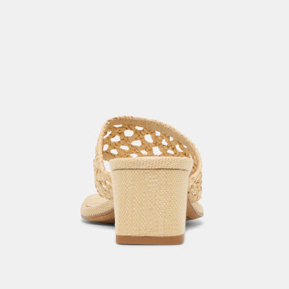 Barlo Lt Natural Woven Raffia Heels | Dolce Vita