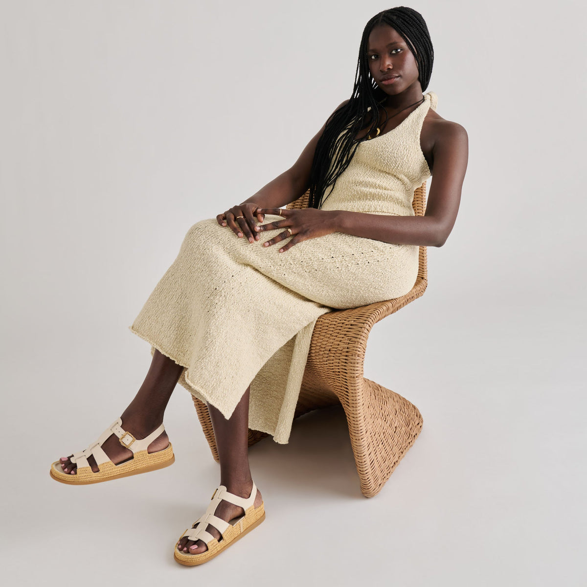 Shenna Bone Leather Sandals | Dolce Vita