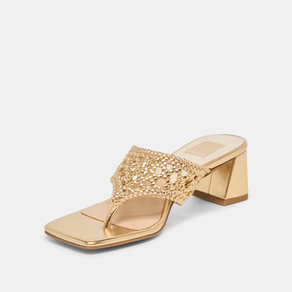 Barlo Gold Woven Stella Heels | Dolce Vita