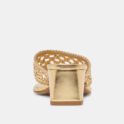 Barlo Gold Woven Stella Heels | Dolce Vita