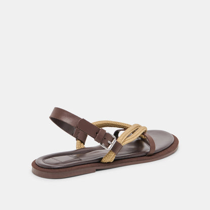 Reed Dk Brown Leather Sandals | Dolce Vita