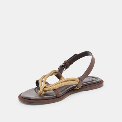 Reed Dk Brown Leather Sandals | Dolce Vita