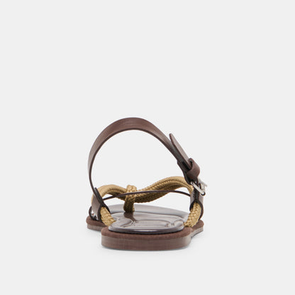 Reed Dk Brown Leather Sandals | Dolce Vita