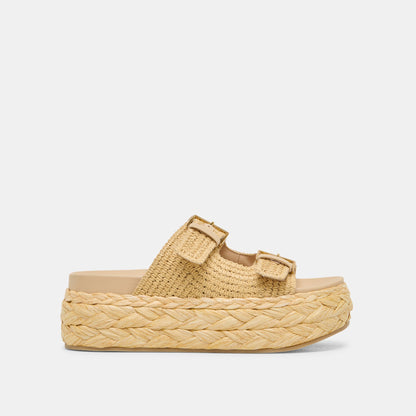 Falyn Lt Natural Woven Raffia Sandals | Dolce Vita