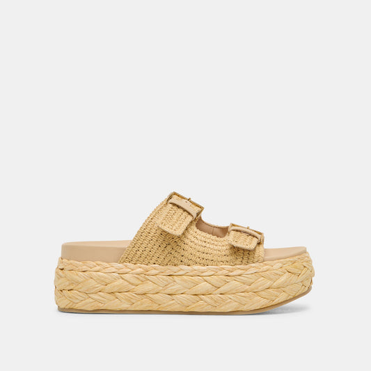 Falyn Lt Natural Woven Raffia Sandals | Dolce Vita