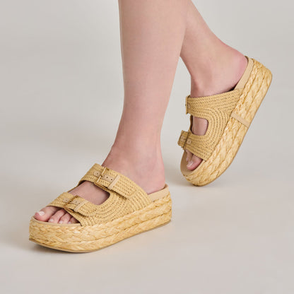 Falyn Lt Natural Woven Raffia Sandals | Dolce Vita