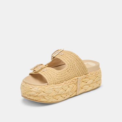Falyn Lt Natural Woven Raffia Sandals | Dolce Vita