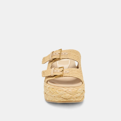Falyn Lt Natural Woven Raffia Sandals | Dolce Vita