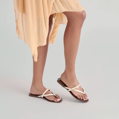 Piers Beige Croco Embossed Leather Sandals | Dolce Vita