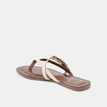 Piers Beige Croco Embossed Leather Sandals | Dolce Vita