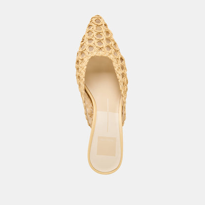 Cleo Loop Natural Raffia Heels | Dolce Vita
