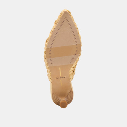 Cleo Loop Natural Raffia Heels | Dolce Vita