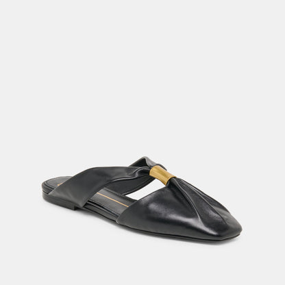 Franey Black Leather Flats | Dolce Vita