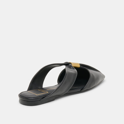 Franey Black Leather Flats | Dolce Vita