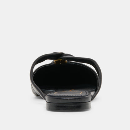 Franey Black Leather Flats | Dolce Vita