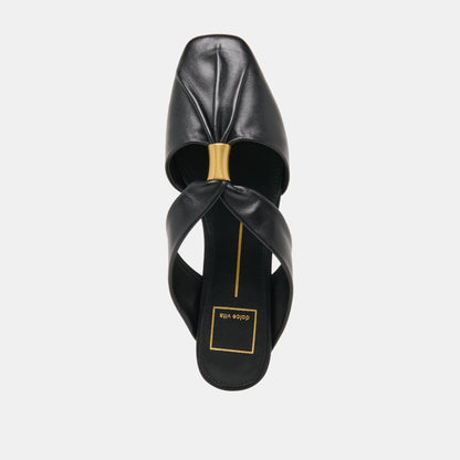 Franey Black Leather Flats | Dolce Vita