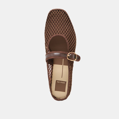 Milie Chocolate Woven Mesh Flats | Dolce Vita