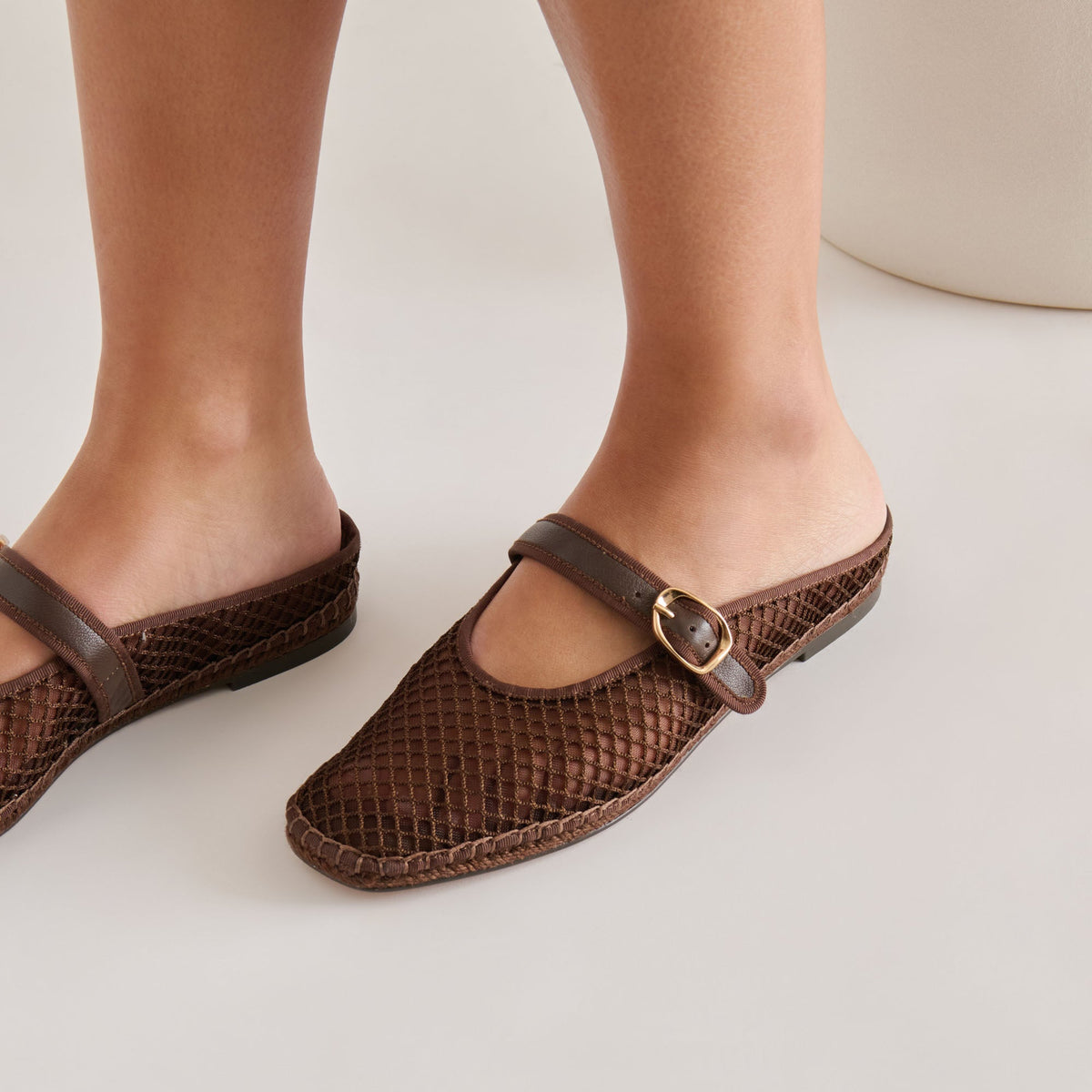 Milie Chocolate Woven Mesh Flats | Dolce Vita