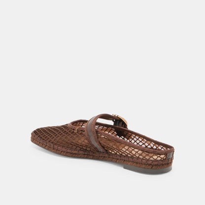 Milie Chocolate Woven Mesh Flats | Dolce Vita