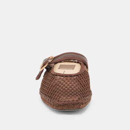 Milie Chocolate Woven Mesh Flats | Dolce Vita