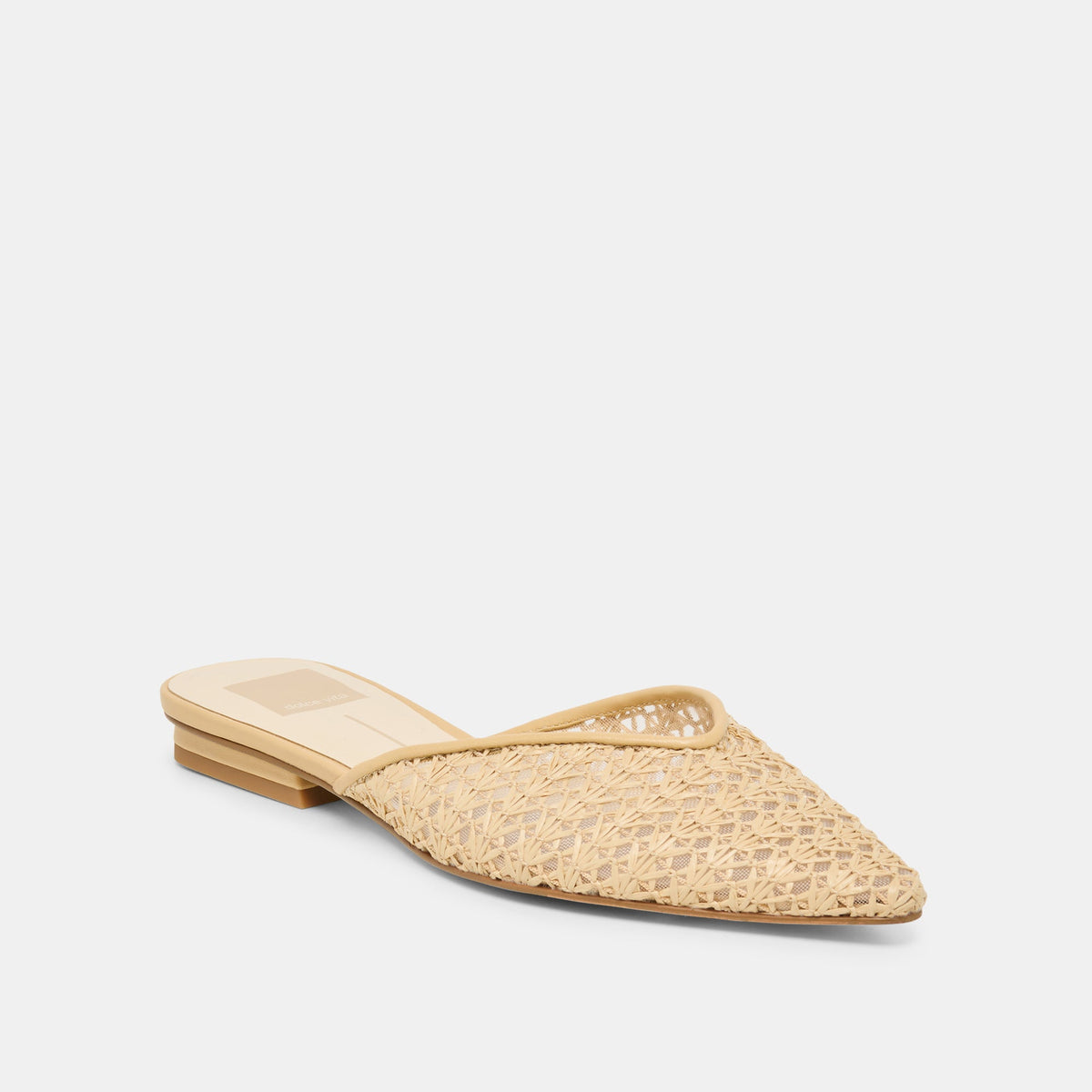 Elm Natural Cross Hatch Raffia Flats | Dolce Vita
