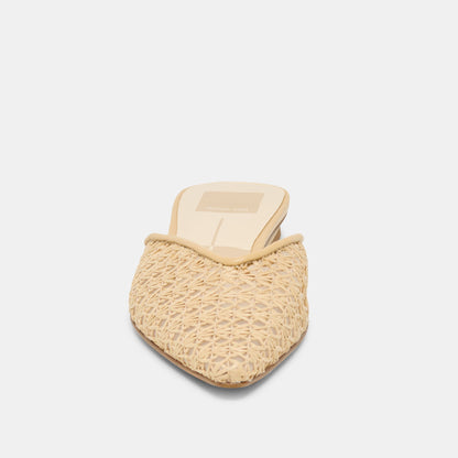 Elm Natural Cross Hatch Raffia Flats | Dolce Vita