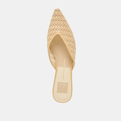 Elm Natural Cross Hatch Raffia Flats | Dolce Vita