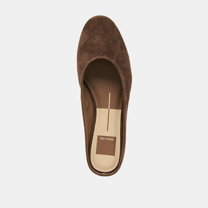 Eila Dk Brown Suede Flats | Dolce Vita