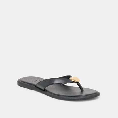 Jaina Black Leather Sandals | Dolce Vita
