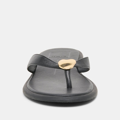 Jaina Black Leather Sandals | Dolce Vita