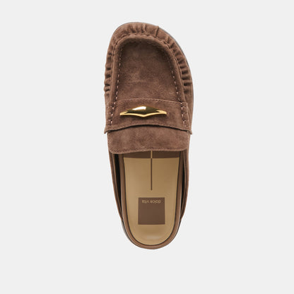 Jodero Dk Brown Suede Flats | Dolce Vita