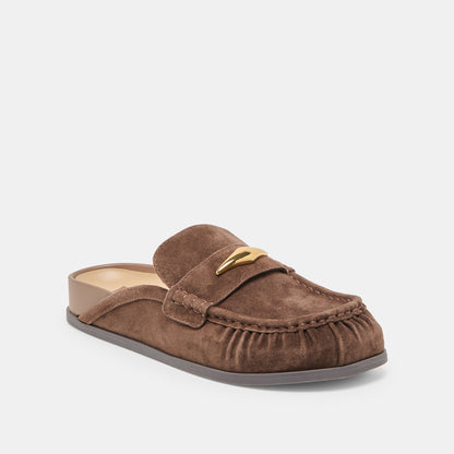 Jodero Dk Brown Suede Flats | Dolce Vita