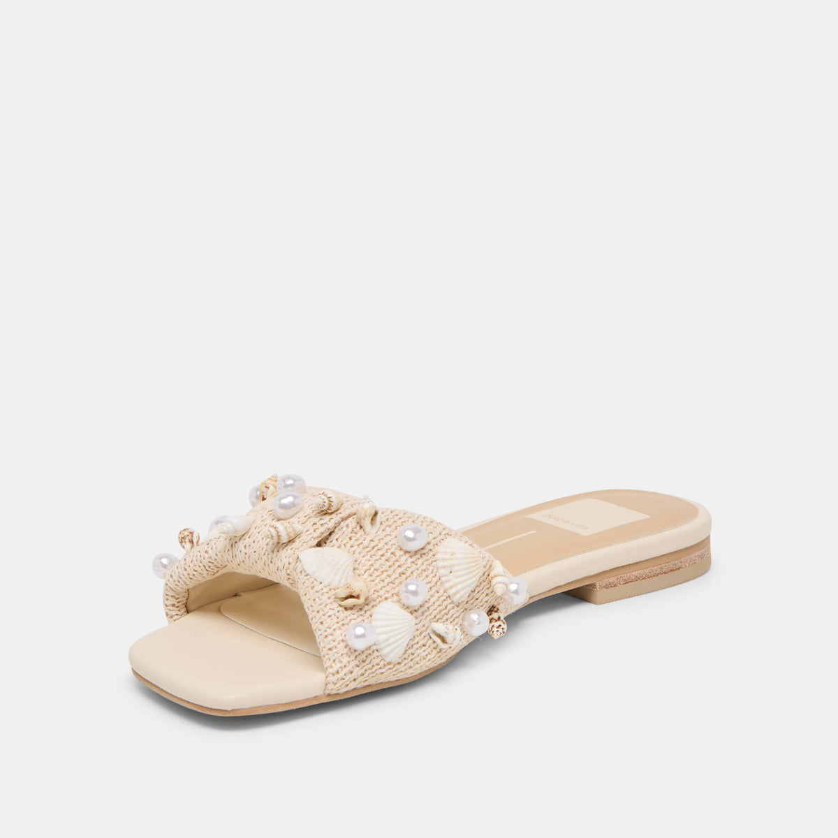 Lizza Oatmeal Beaded Raffia Sandals | Dolce Vita