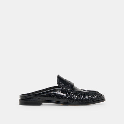 BETZY Midnight Crinkle Patent Closed-Toe Slip-On Loafers | Dolce Vita