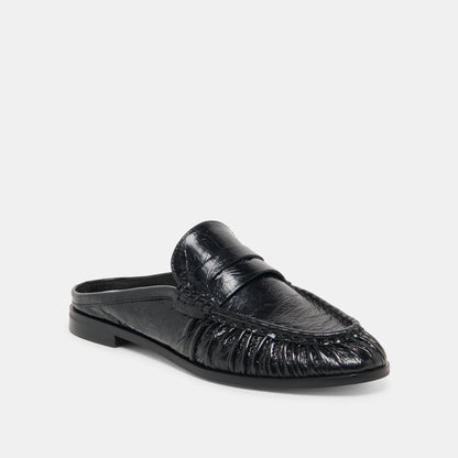 BETZY Midnight Crinkle Patent Closed-Toe Slip-On Loafers | Dolce Vita