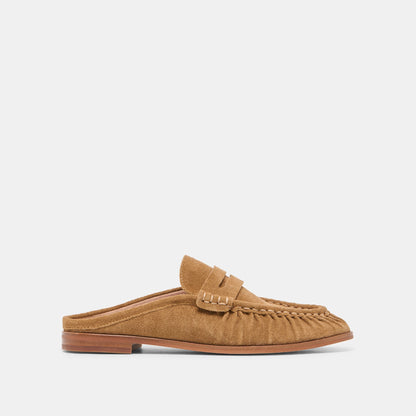 BETZY Lt Brown Suede Closed-Toe Slip-On Loafers | Dolce Vita